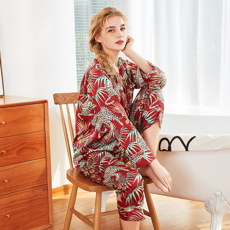 Pyjama En SoieJungle Élégante – Confort & Style Sauvage
