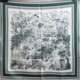 Foulard en Soie de Mûrier 88x88cm – Motif Jardin Botanique Twill