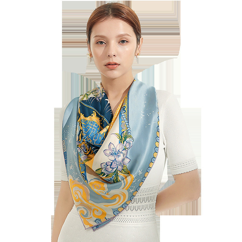 Foulard Carré en Soie de Mûrier 135cm | Accessoire Cheveux et Style