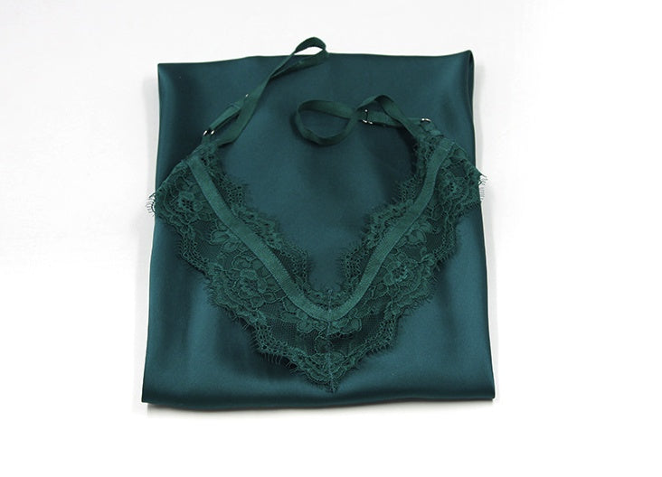 Nuisette en Soie de Mûrier avec Dentelle - DOUCEUR EN SOIE