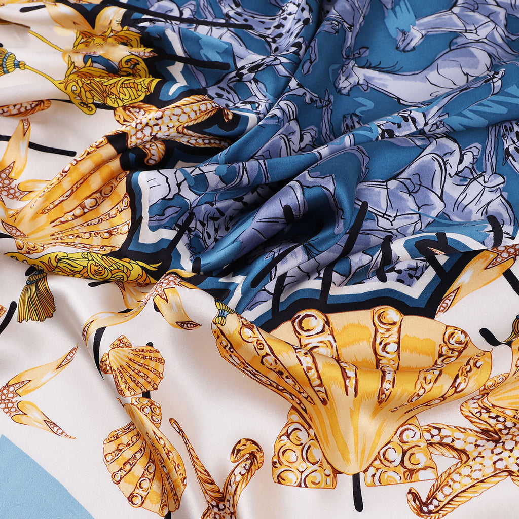Foulard en Soie de Mûrier 106x106cm - Accessoire Cheveux et Style