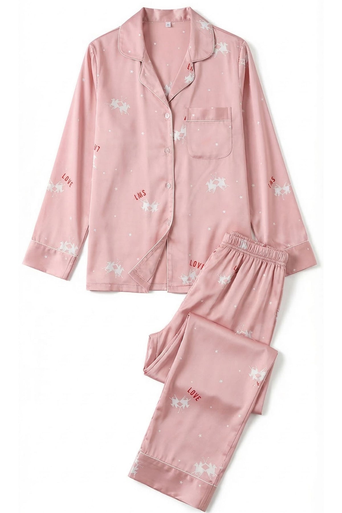 Pyjama en Soie de Mûrier avec des Broderies Florales – DOUCEUR EN SOIE