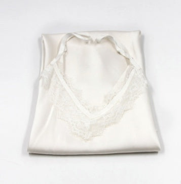 Nuisette en Soie de Mûrier avec Dentelle - DOUCEUR EN SOIE