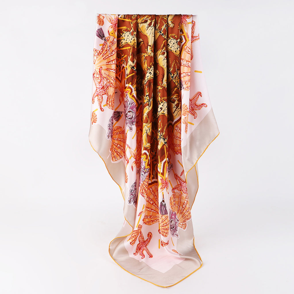 Foulard en Soie de Mûrier 106x106cm - Accessoire Cheveux et Style