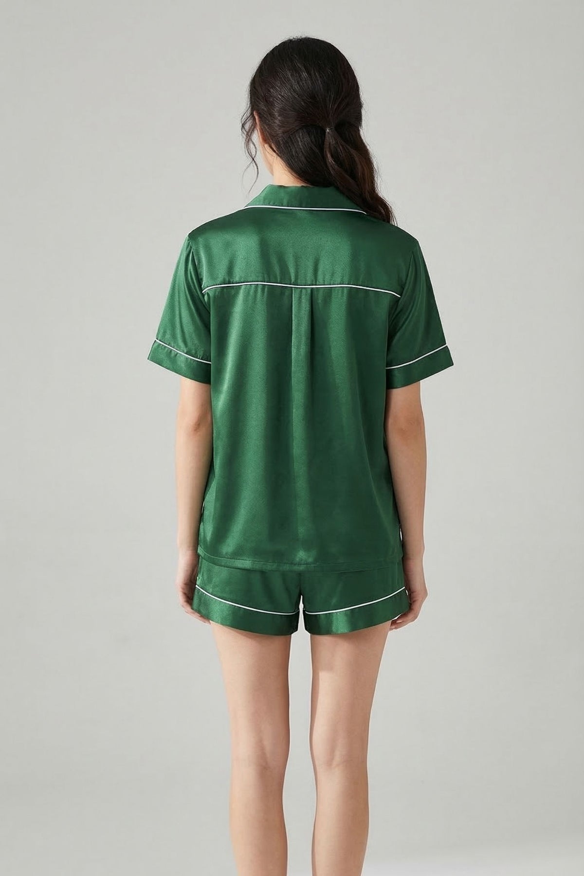 Pyjama Court en Soie de Mûrier — Ensemble Chemise Manches Courtes et Short