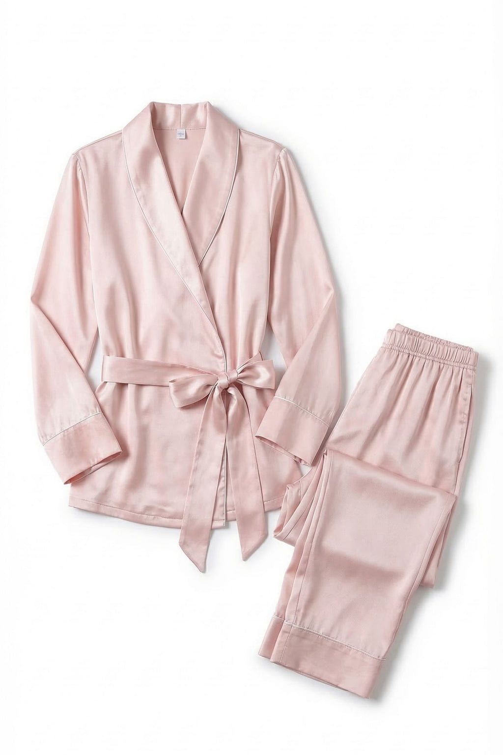 Pyjama Soie de Mûrier – Col Châle et Ceinture Nouée