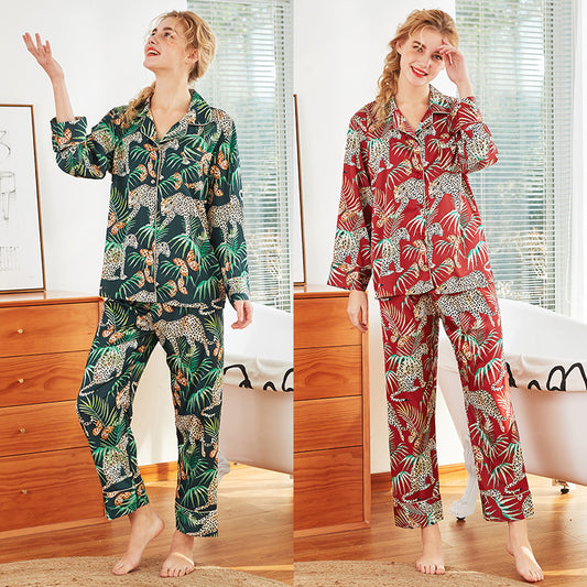 Pyjama En SoieJungle Élégante – Confort & Style Sauvage