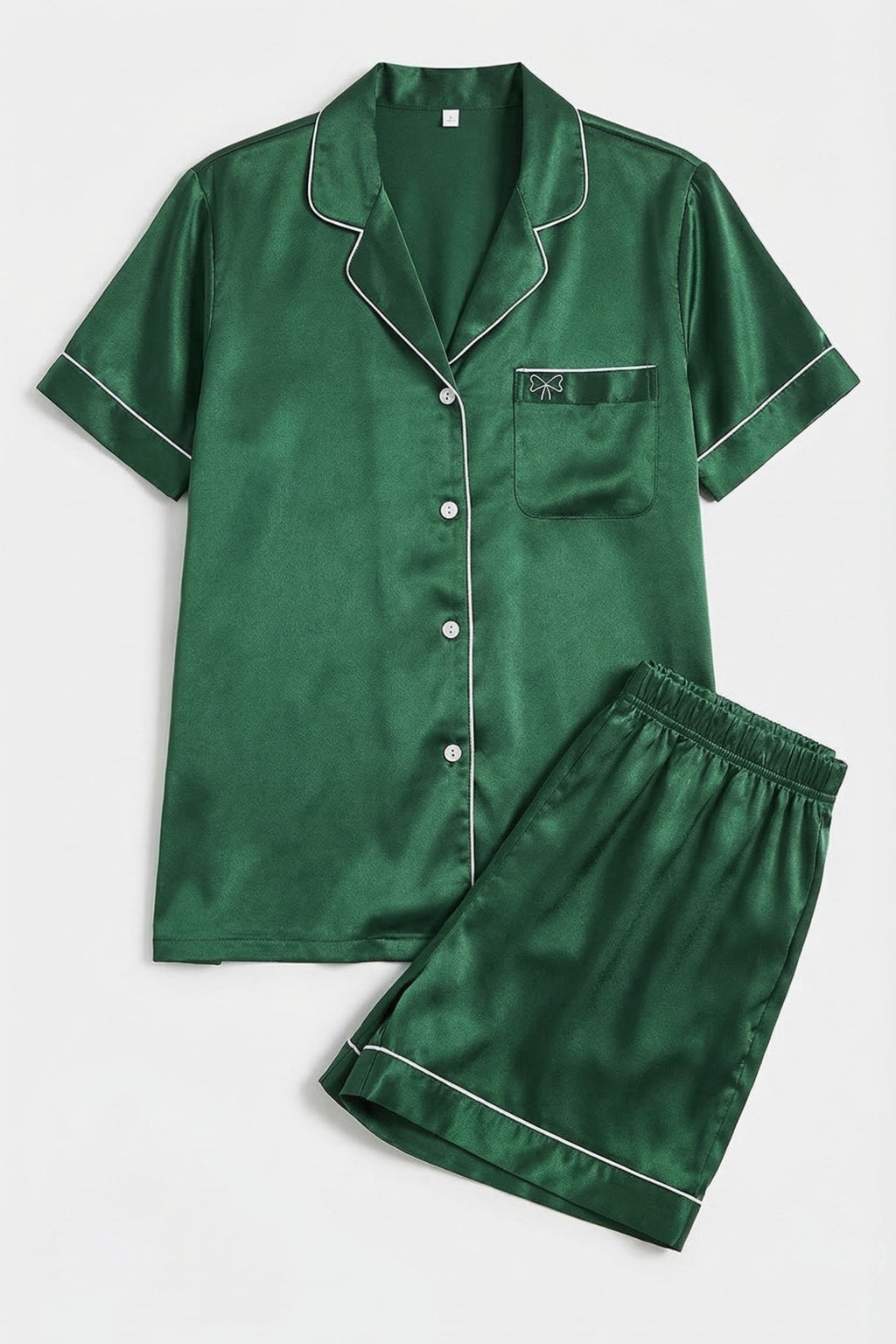 Pyjama Court en Soie de Mûrier — Ensemble Chemise Manches Courtes et Short