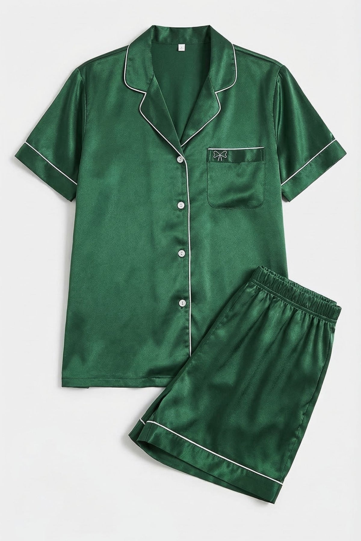 Pyjama Court en Soie de Mûrier — Ensemble Chemise Manches Courtes et Short