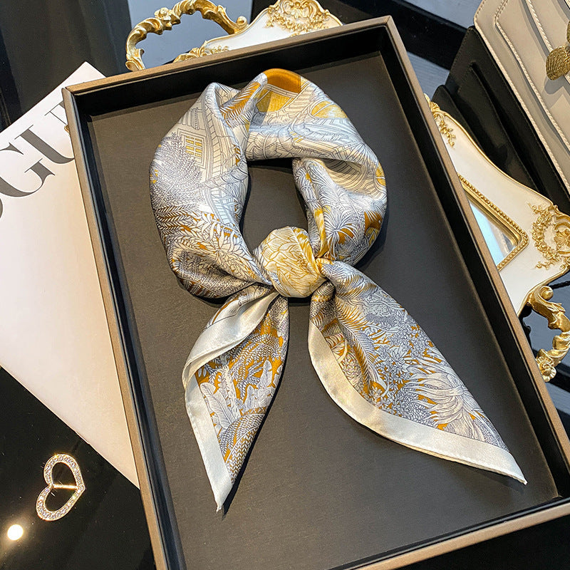 Foulard en Soie de Mûrier – Motif Floral Gravé – DOUCEUR EN SOIE