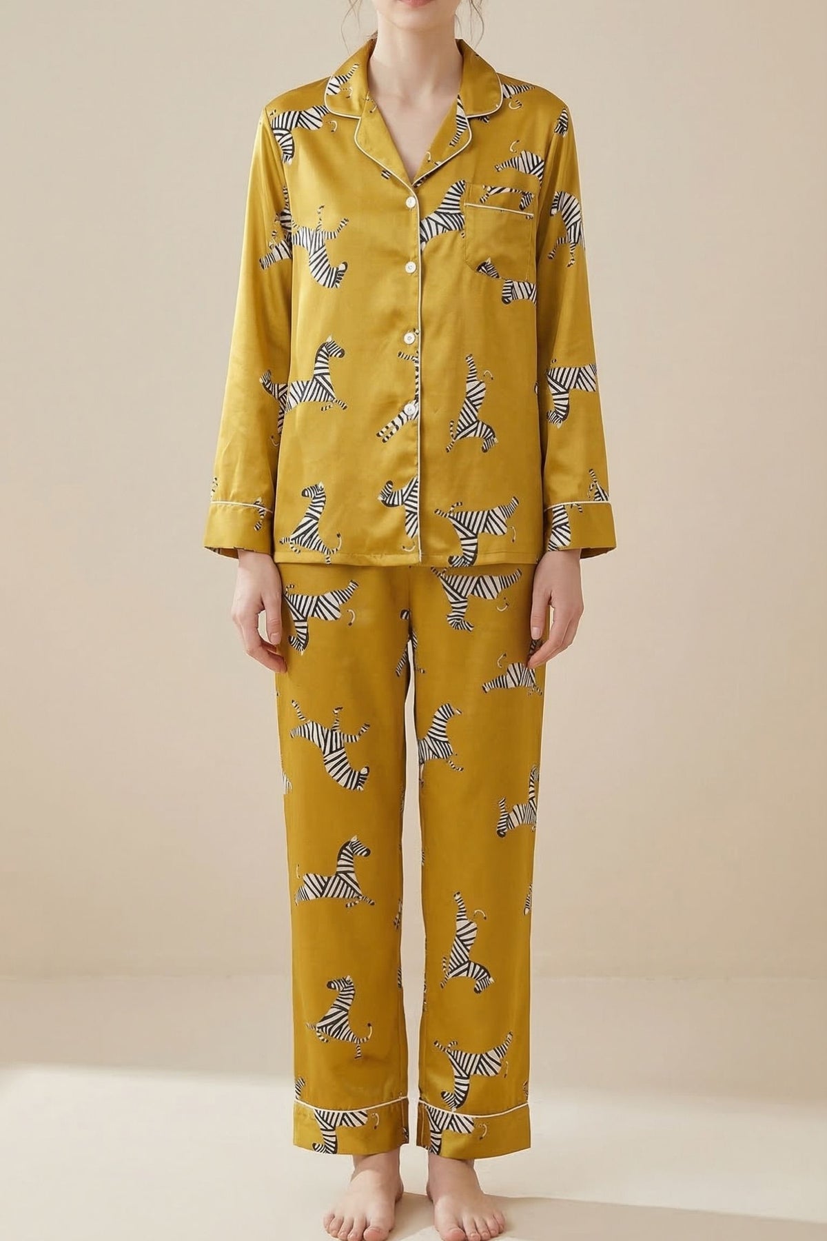 Pyjama en Soie de Mûrier à Motifs Ludiques | Douceur en Soie