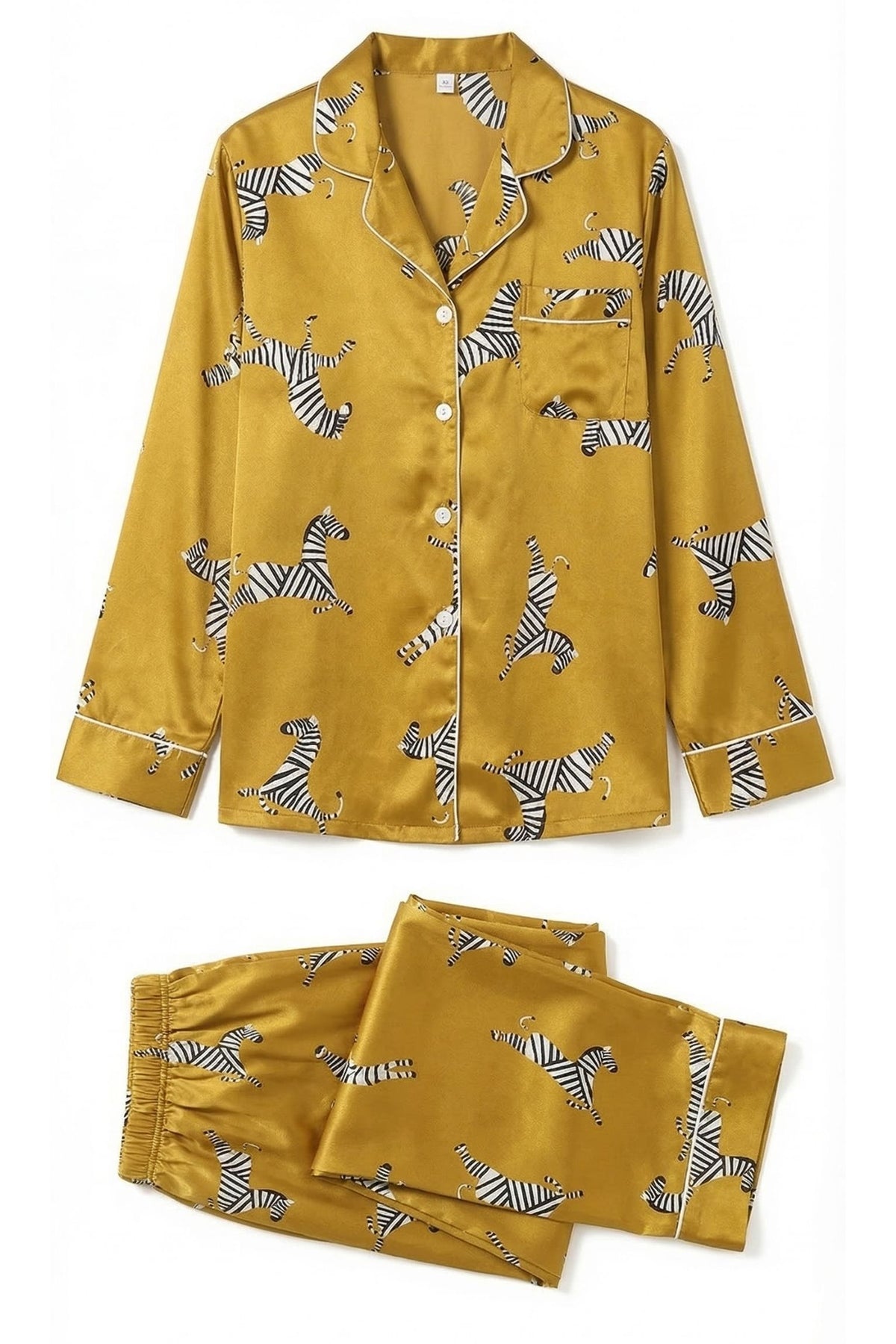 Pyjama en Soie de Mûrier à Motifs Ludiques | Douceur en Soie