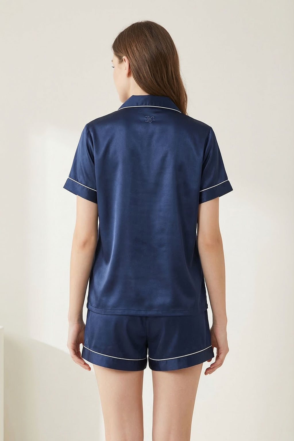 Pyjama Court en Soie de Mûrier — Ensemble Chemise Manches Courtes et Short