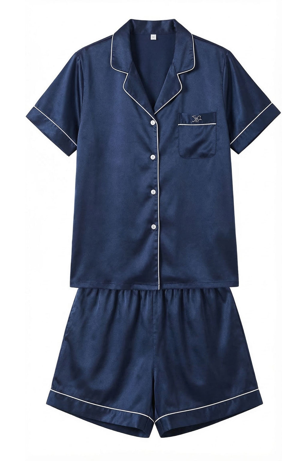 Pyjama Court en Soie de Mûrier — Ensemble Chemise Manches Courtes et Short