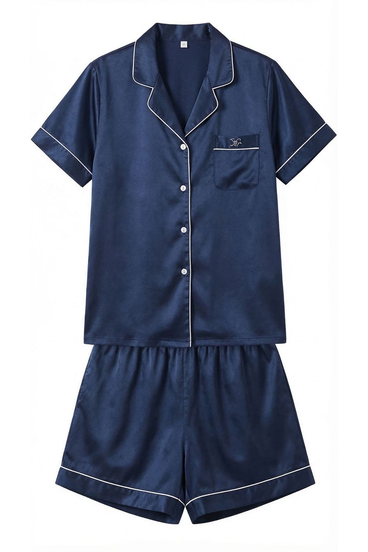 Pyjama Court en Soie de Mûrier — Ensemble Chemise Manches Courtes et Short