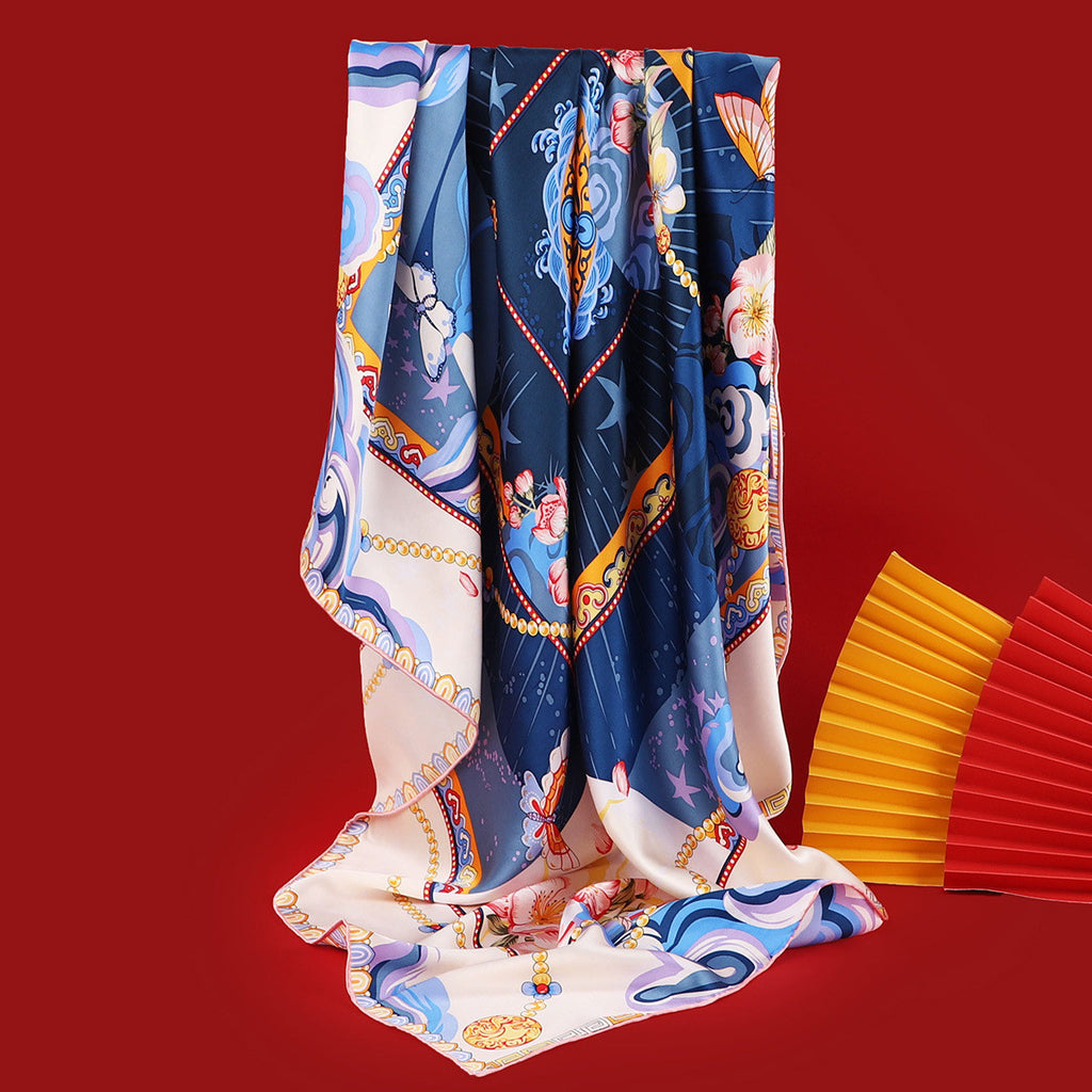 Foulard Carré en Soie de Mûrier 135cm | Accessoire Cheveux et Style