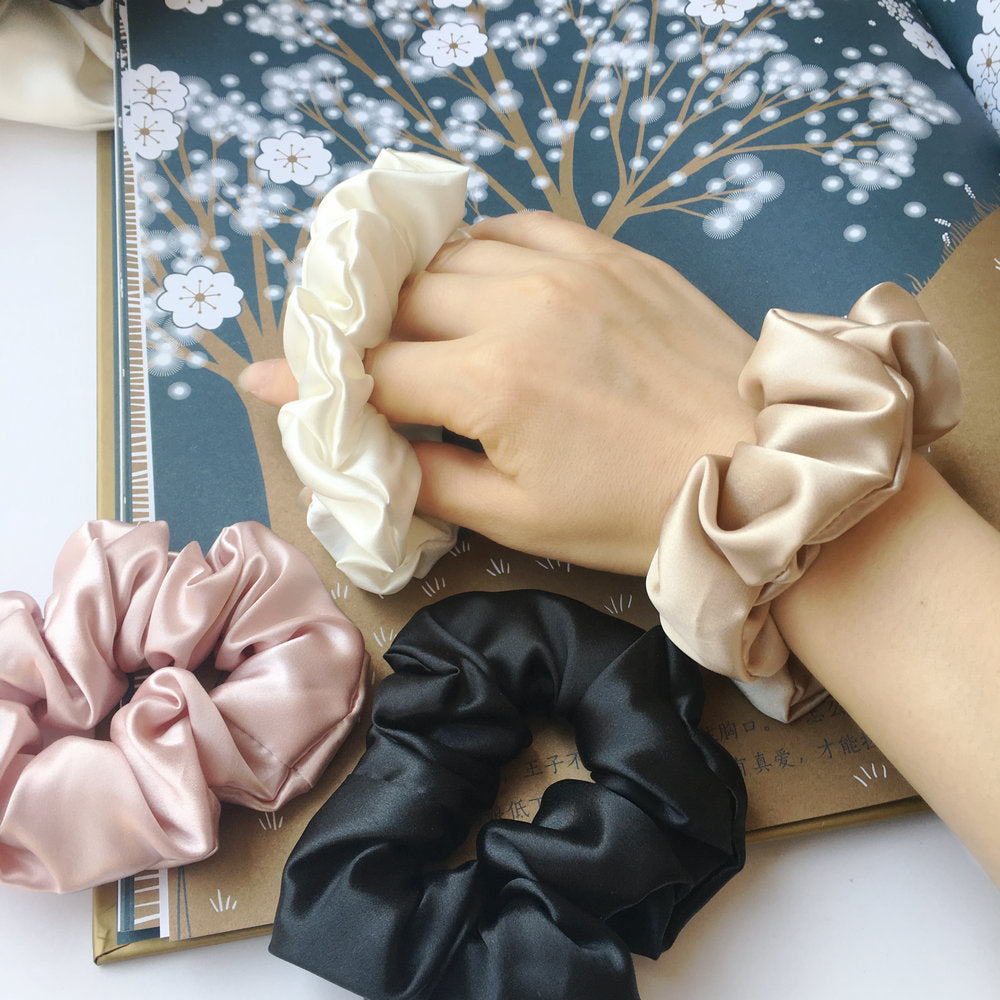 Chouchou en Soie de Mûrier 22 Momme - Accessoire Cheveux Sans Marque