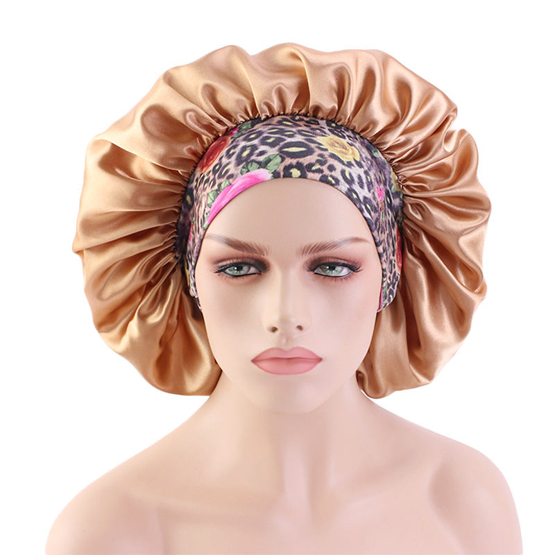 Bonnet de Nuit Bohème Grande Taille – Satin Doux & Bande Imprimée