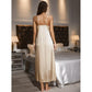 Nuisette en Soie Beige Longue Fendue – Séduction Romantique