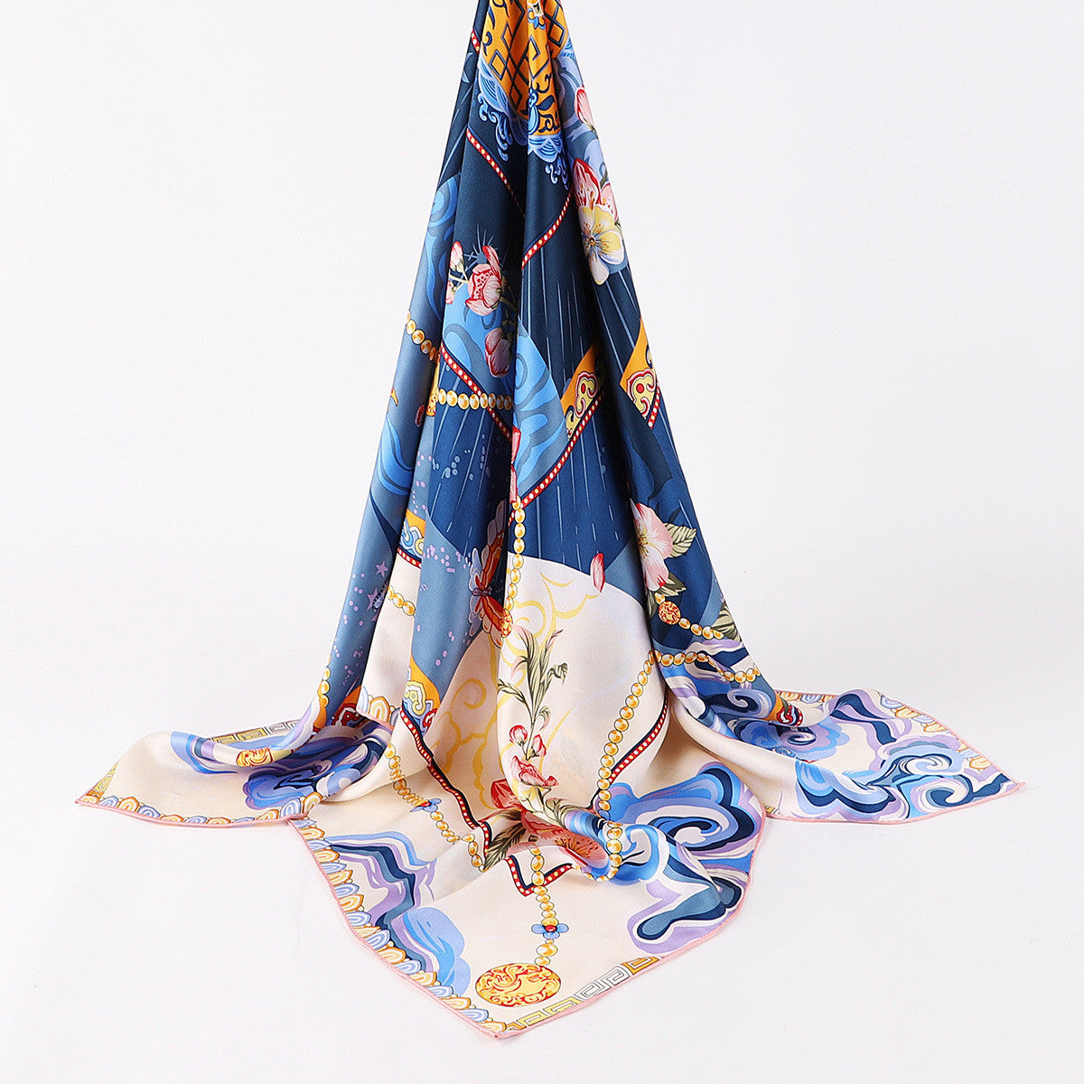 Foulard Carré en Soie de Mûrier 135cm | Accessoire Cheveux et Style