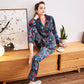Pyjama en Soie Imprimée – Élégance Nocturne