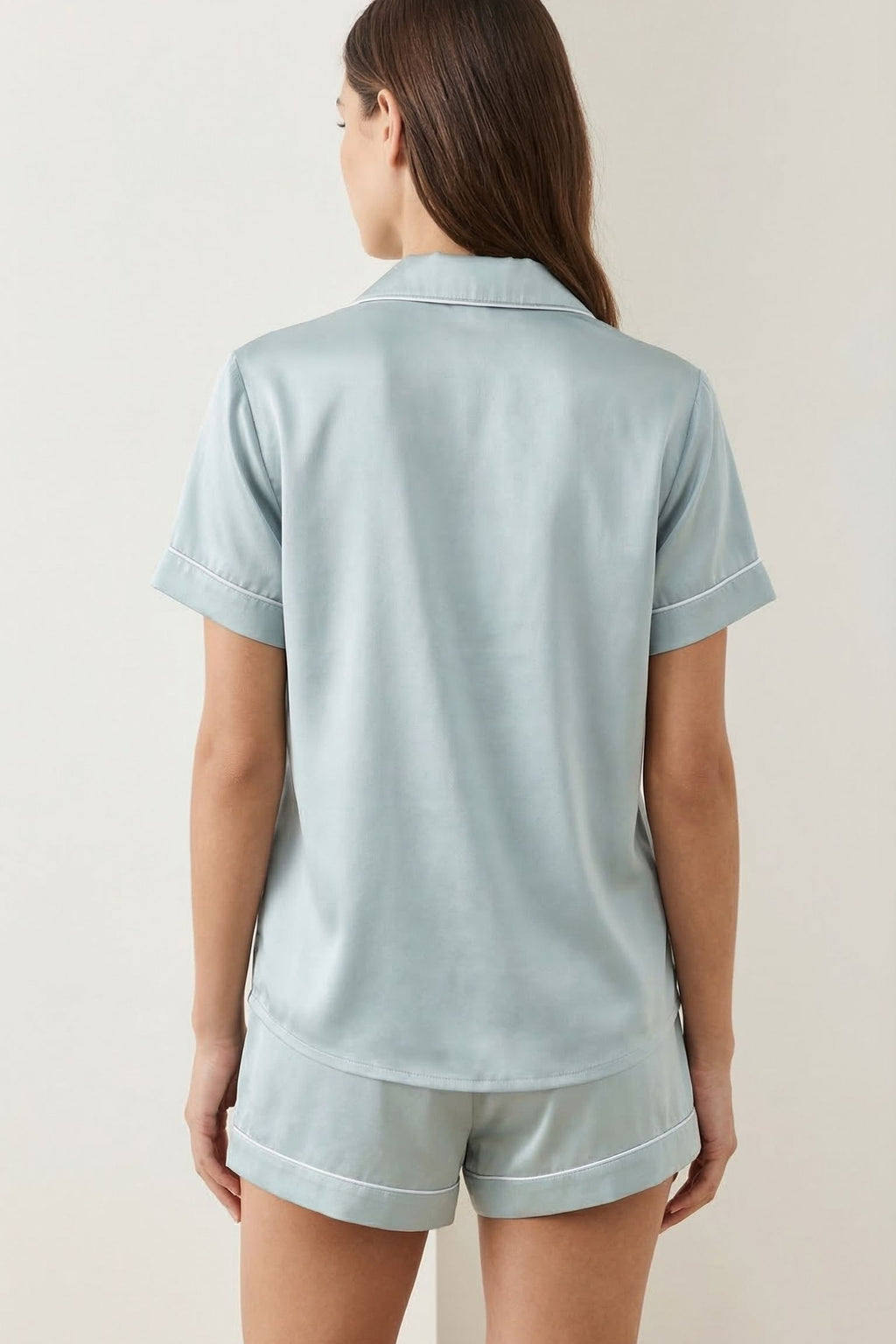 Pyjama Court en Soie de Mûrier – Ensemble Chemise et Short