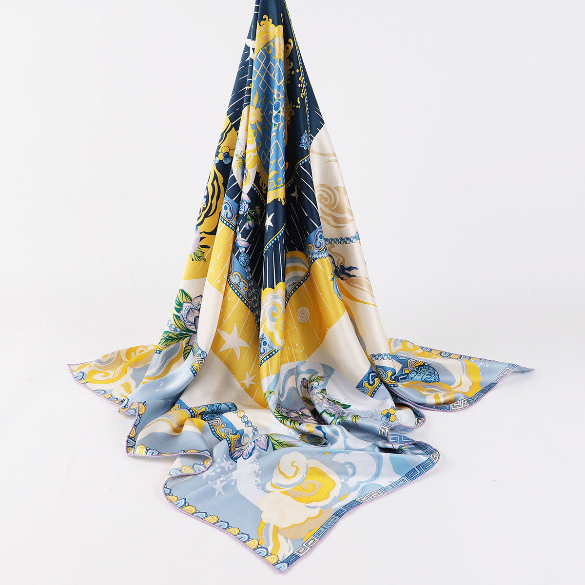 Foulard Carré en Soie de Mûrier 135cm | Accessoire Cheveux et Style