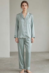 Pyjama en Soie de Mûrier Bleu Ciel | Ensemble de Nuit Luxe & Confort