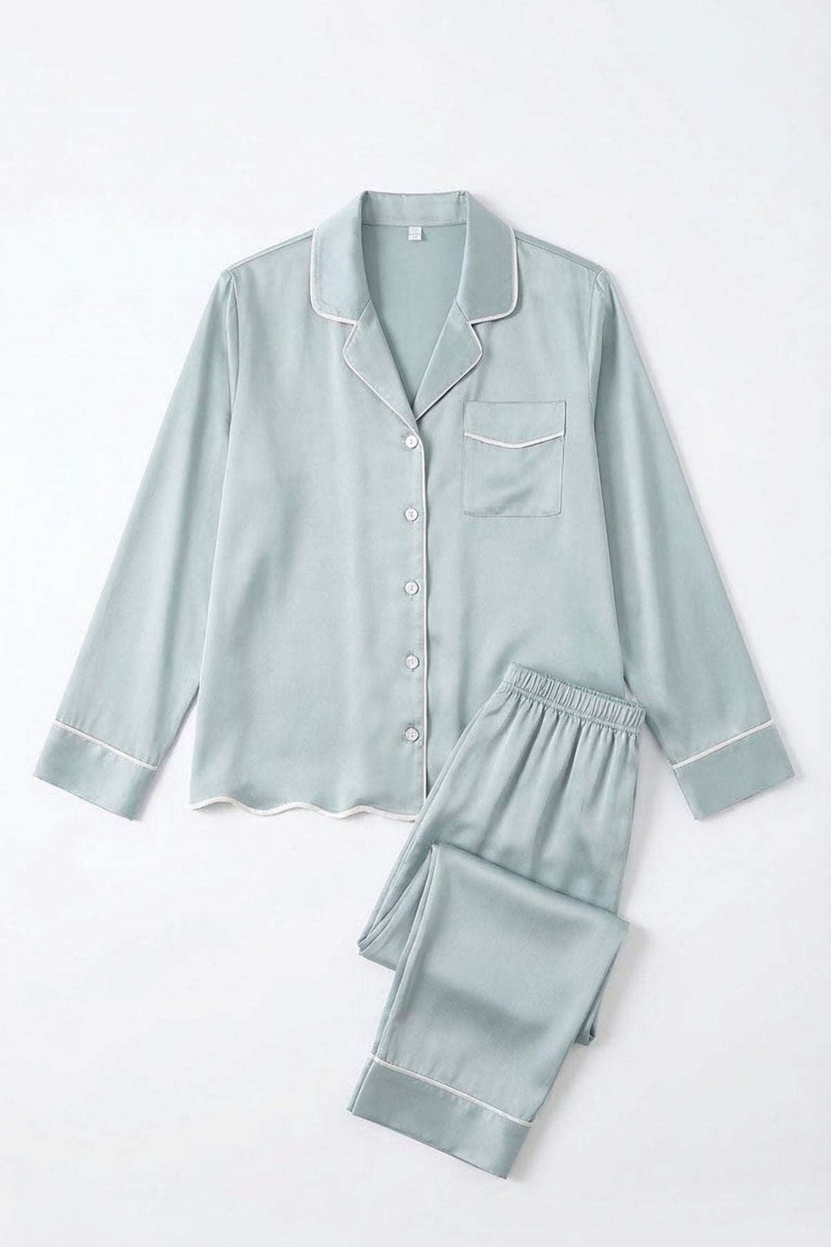 Pyjama en Soie de Mûrier Bleu Ciel | Ensemble de Nuit Luxe & Confort