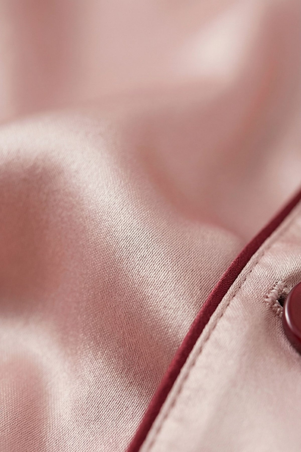 Pyjama en Soie de Mûrier avec Biais Contrasté Rose| Ensemble de Nuit Luxe