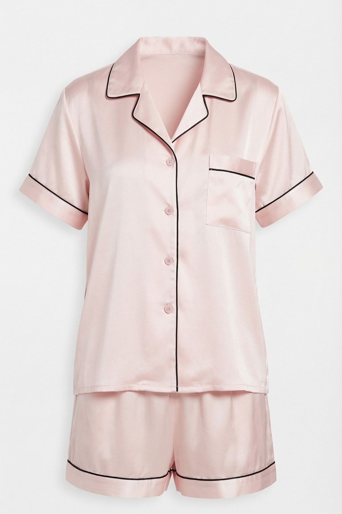 Pyjama Court en Soie de Mûrier – Ensemble Chemise et Short