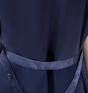 Nuisette en Soie de Mûrier avec Ceinture Bleu Marin - Manches Kimono Col V