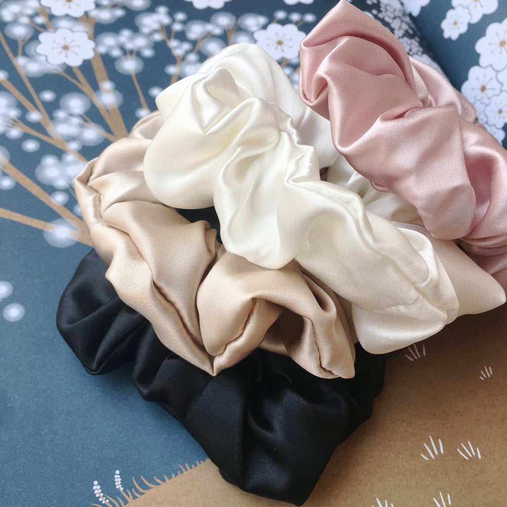 Chouchou en Soie de Mûrier 22 Momme - Accessoire Cheveux Sans Marque
