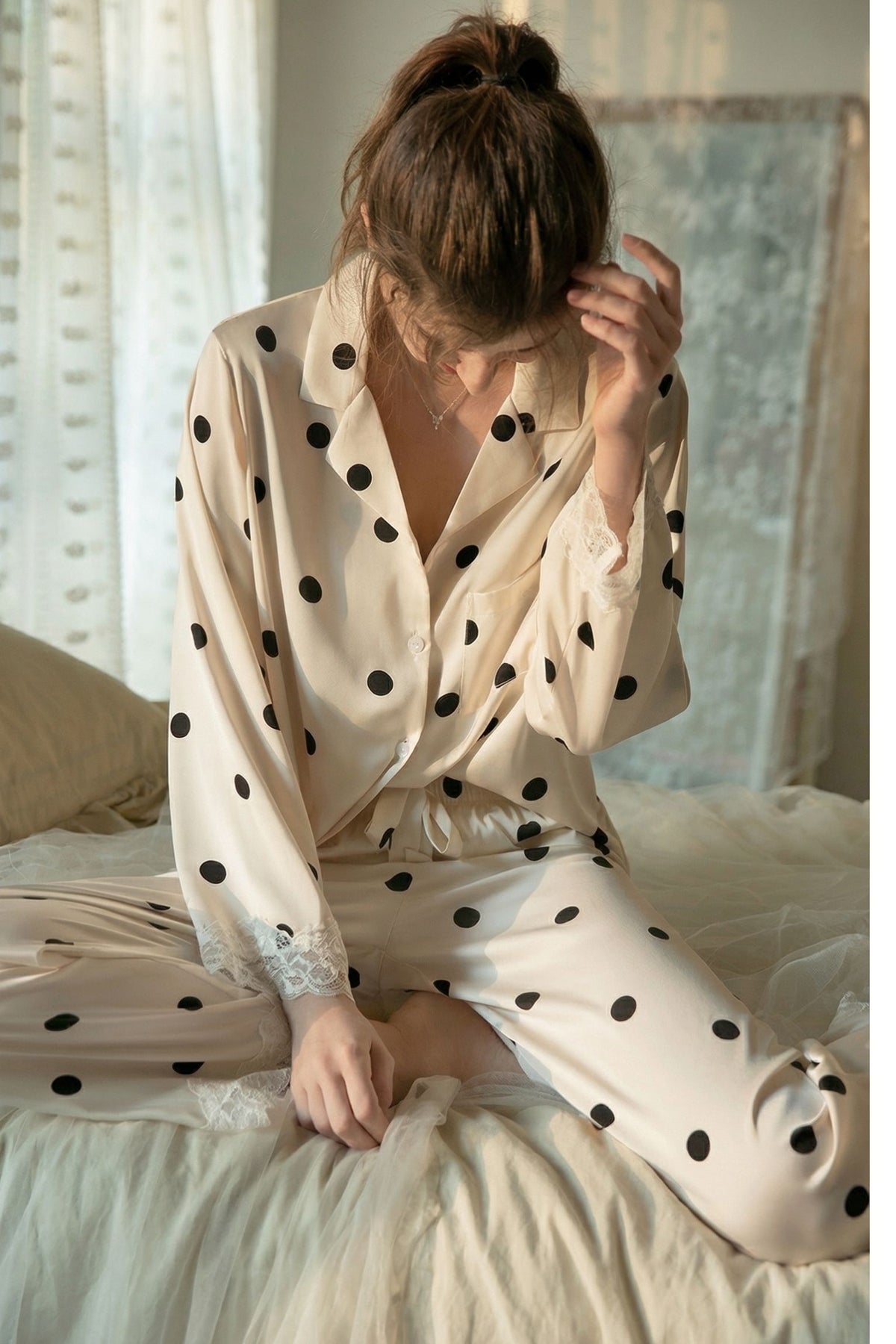 Pyjama en Soie de Mûrier à Motifs — Douceur En soie