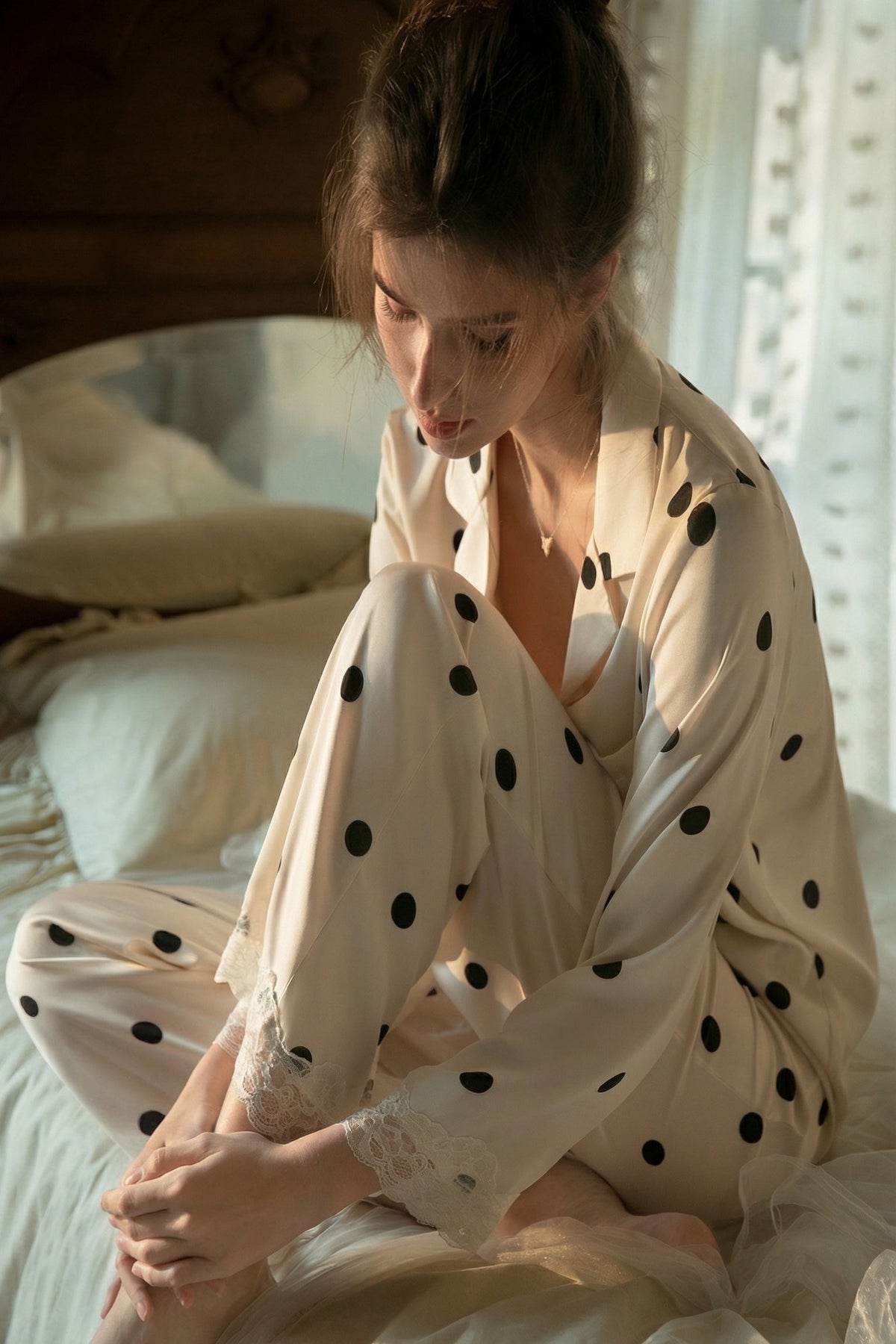 Pyjama en Soie de Mûrier à Motifs — Douceur En soie