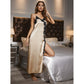 Nuisette en Soie Beige Longue Fendue – Séduction Romantique